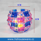 Ball Shape Glass Cndle Holders with Hand Made Colours