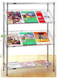 Free Stand Office Furniture Chrome Metal Wire Tabloid Newspaper Rack for Sale