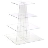 Clear 4 Tier Square Acrylic Cupcake Display