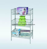 3 Tiers Chrome Metal Wire Basket Rack for Commercial Displaying