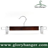 Brown Wooden Pant Hanger with Matel Hook/Clip