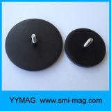 Rubber Coated Round Male Thread Rare Earth Neodymium Material Pot NdFeB Magnet
