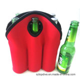 Customized Neoprene Portable 6 Bottle Wine Beer Ice Cooler Holder