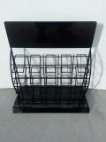 Black Powder Coated Metal Ceramic Wall Rack Ceramic Tile Display Stand