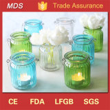 China Manufacturers Ribbed Glass Lantern Candle Holder for Home