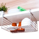 Under Cabinet Basket Organizer Adjustable Kitchen Shelf Storage Wire Rack Stainless Steel