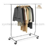 Folding Stainless Steel Clothes Hanger Rails Rolling Garment Display Rack