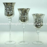 Electroplating Glass Hurricane Candle Holders (ZT-104)