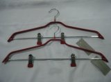 PVC Metal Clothing Hanger with 2 Metal Clips