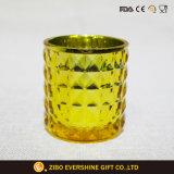 Colorful Texture Glass Candle Holder with Plating