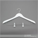 White Wood Regular Clips Hanger with /Without Notches Wooden Clothes Hangers for Jeans