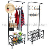 Metal Hat and Coat Clothes Shoes Hall Steel Pipe Stands Rack Hangers Shelf Stand