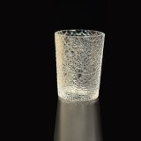 Glass Tumbler Canlde Holder with Emboss Pattern