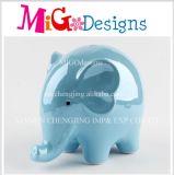 High Quality Chic Blue Elephant Ceramic Coin Bank