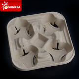 4 Cup Pulp Mould Cup Carrier, Coffee Cup Holders