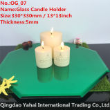 5mm Octagon Green Glass Mirror Candle Holder
