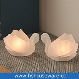 White Swan Glass Candle Holder