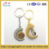 High Quality Moon Shape Rotation Metal Key Chain with Multifunctions