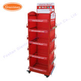 5 Tier Wire Baskets Shelves Grocery Store Free Standing Display Racks with Wheels for Food