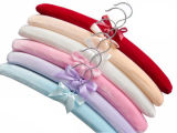 Hot Sale Various Colors Pleuche Fabric Satin Padded Cloth Hanger