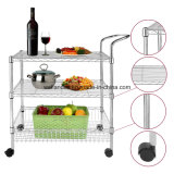 DIY 3 Tier Chrome Wire Shelving Rack for Bar Food Service Trolley