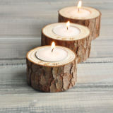 Personalized Candle Holders, Natural Candle Holders, Custom Wooden Candle Holder