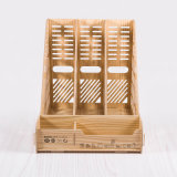 Wooden DIY File Rack with 3 Columns Tray D9112