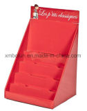 Three Layers Pink Cardboard Paper Display Stand for Cosmetic