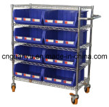 Wire Shelving Trolley with Bins Unit (WST3614-010)