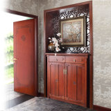 Antique Oriental Dark Red Solid Wood Shoe Cabinet (XG01461)
