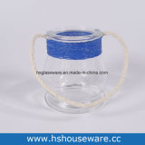 Rope Made of White Hemp Hangling Glass Candle Holder