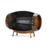 Barrel Shape with Feet Wooden Display Rack for Vintage or Wine