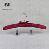 Hotel Use Satin Padded Hanger with Metal Clips