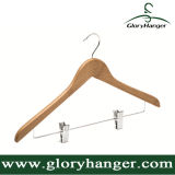 Wooden Suit Hanger for Hotel, Anti Skid Coat Hanger, Clip
