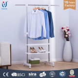 Single Rod Telescopic Clothes Rack with Article Plastic Board