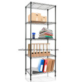 Small Size 5 Shelf Black Open Metal Office File Display Storage Rack Shelving Unit
