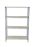 Hot Selling 4 Ties Adjustable Recycle 900 X 450 X 1800h NSF Approval Epoxy Coated ABS Plastic Mat Shelving Rack