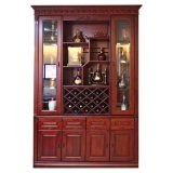 Two Glass Frame with Cubicle and Opening Shelf American Red Cherry Wood Wine Rack