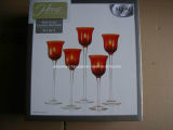 Red Color Stemware Glass Candle Holder (ZT-02)
