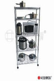 Light Duty 5 Tiers Adjustable Chrome Metal Furniture Kitchen Appliances Storage Rack