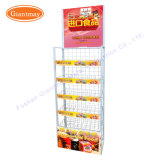 Supermarket Durable Metal Floor Standing Wrought Iron Basket Shelf Grid Wall Panel Display Stand