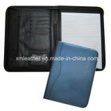Zip Bonded Leather Bound Folder with Notepad Holder