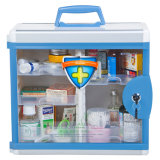Aluminum First Aid Box with Security Lock Glass Door