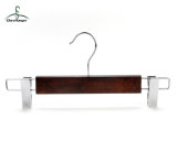 Wholesale Wooden Cloth Hanger with Metal Clips for Women Skirt (GLWH160)
