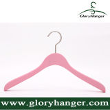 Pink Matte Wooden Hanger with Matel Hook