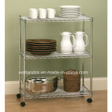 Multifunctional Mordern Adjustable Metal Tea Cup Rack Cart for Home (LD603590B3CW)