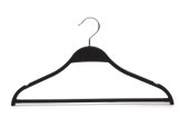 Zara Shape Black Plastic Laminated Hanger for Clothes
