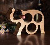 Elephant Shape Wooden Wine Display Rack