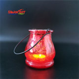 Red Glass Hurricane Outdoor Garden Candle Holder for Decoration