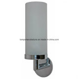 Frosted Glass Wall Sconce with Polish Chrome Finish